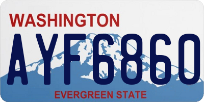 WA license plate AYF6860
