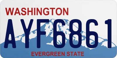 WA license plate AYF6861