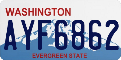 WA license plate AYF6862