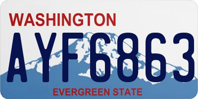 WA license plate AYF6863