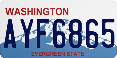 WA license plate AYF6865