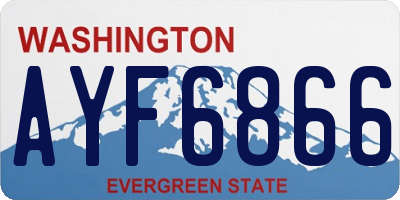 WA license plate AYF6866