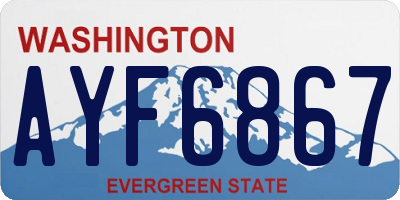 WA license plate AYF6867