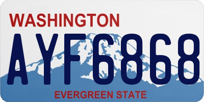 WA license plate AYF6868