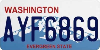 WA license plate AYF6869