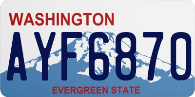 WA license plate AYF6870