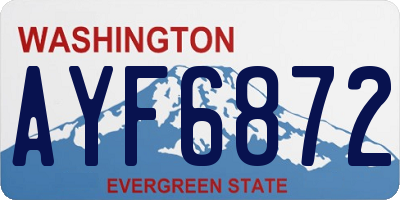 WA license plate AYF6872