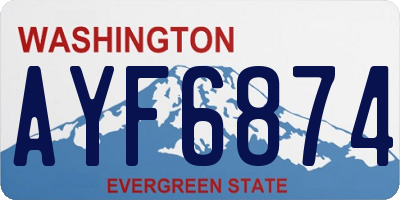 WA license plate AYF6874