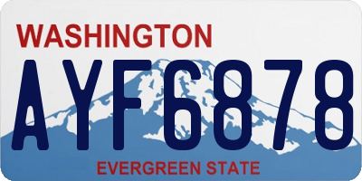 WA license plate AYF6878