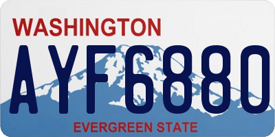 WA license plate AYF6880