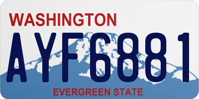 WA license plate AYF6881