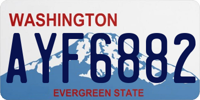WA license plate AYF6882