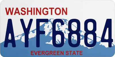 WA license plate AYF6884