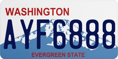 WA license plate AYF6888