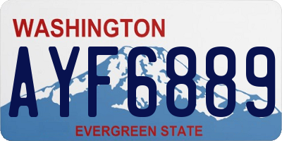 WA license plate AYF6889