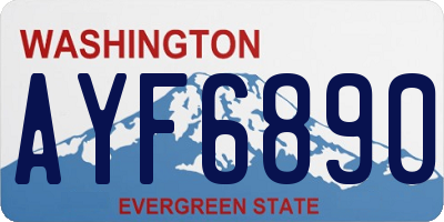 WA license plate AYF6890