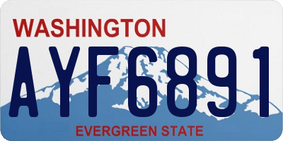 WA license plate AYF6891
