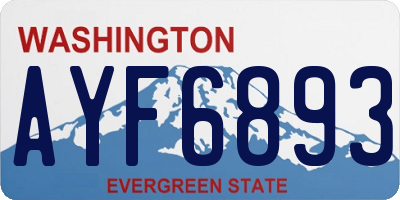 WA license plate AYF6893