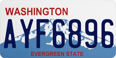 WA license plate AYF6896