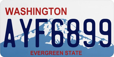 WA license plate AYF6899