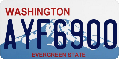 WA license plate AYF6900