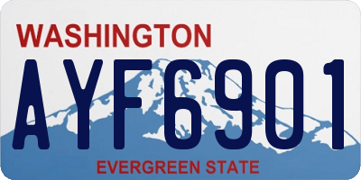 WA license plate AYF6901