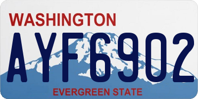 WA license plate AYF6902