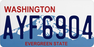 WA license plate AYF6904