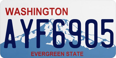 WA license plate AYF6905