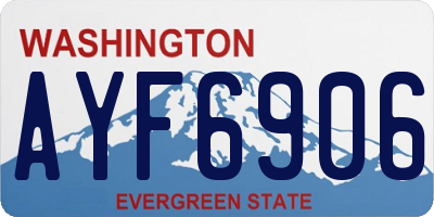WA license plate AYF6906