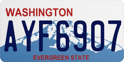 WA license plate AYF6907
