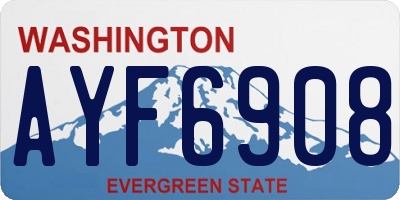 WA license plate AYF6908
