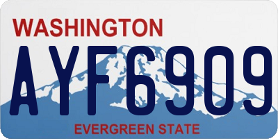 WA license plate AYF6909