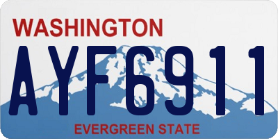 WA license plate AYF6911