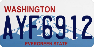 WA license plate AYF6912