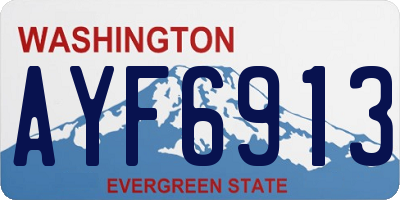 WA license plate AYF6913