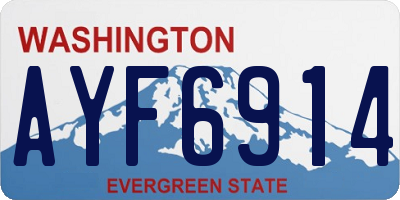 WA license plate AYF6914