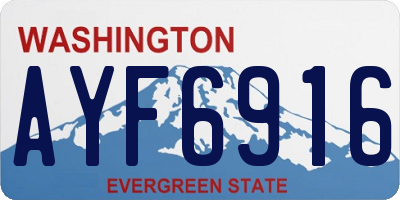 WA license plate AYF6916