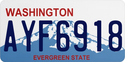 WA license plate AYF6918