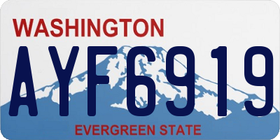 WA license plate AYF6919