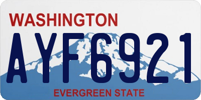 WA license plate AYF6921