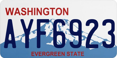 WA license plate AYF6923