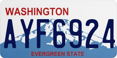 WA license plate AYF6924