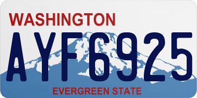 WA license plate AYF6925