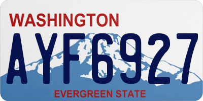 WA license plate AYF6927