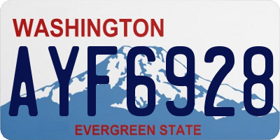 WA license plate AYF6928