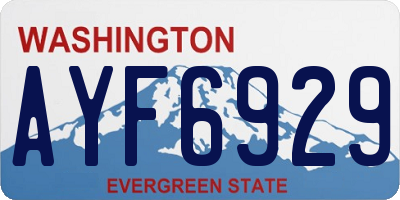 WA license plate AYF6929