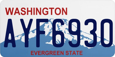 WA license plate AYF6930