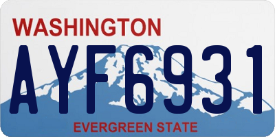 WA license plate AYF6931