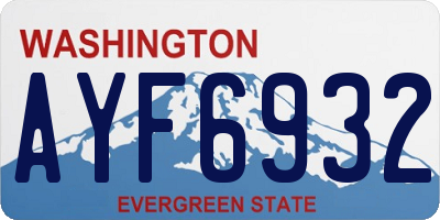 WA license plate AYF6932